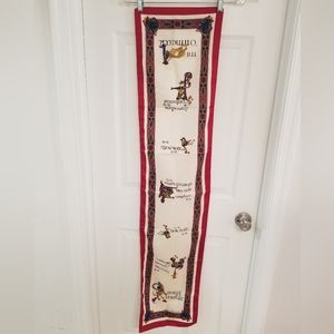 The Book of Kells Celtic Irish Polyester Scarf 52"x12". Cut tag Vintage Texture